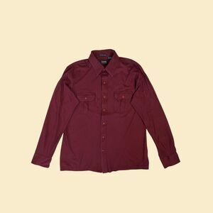1980s L burgundy button down shirt, size L Arrow Tournament mens casual top